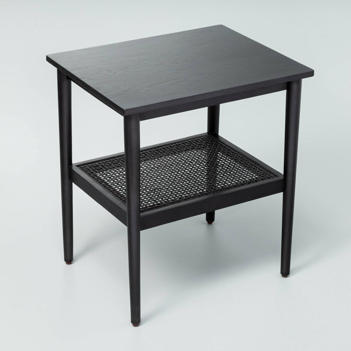 Black Wood & Cane Accent Table K234511