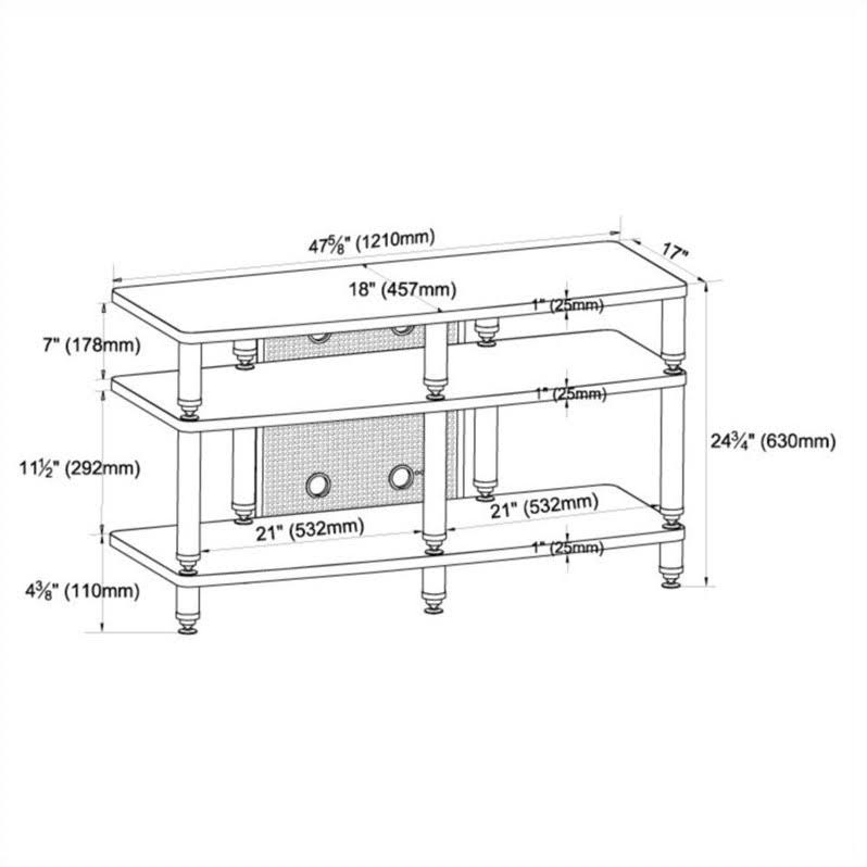 48x22 Pro Audio and Video Stand in Black S2018