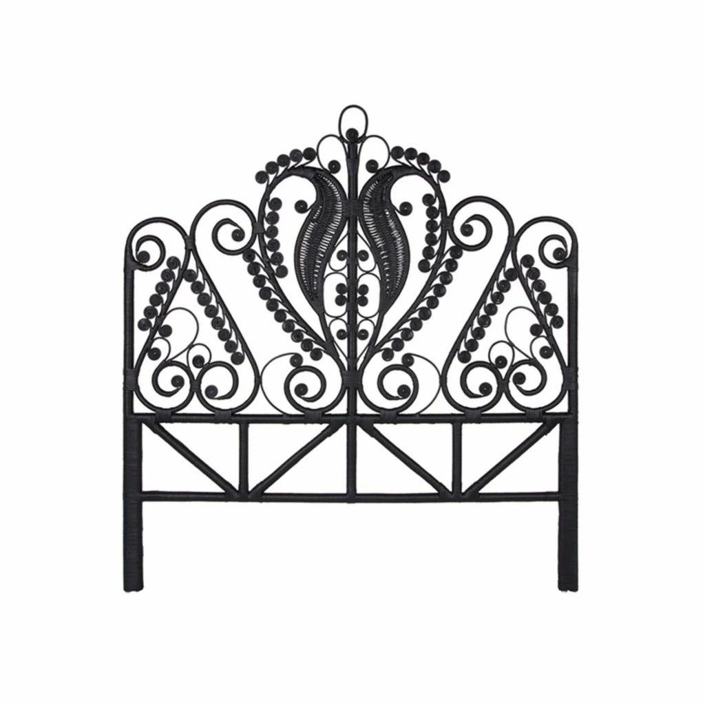 Black Rattan Headboard, California King U742416