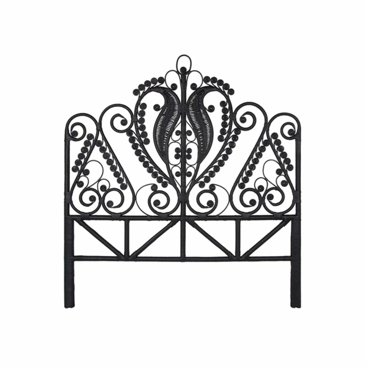 Black Rattan Headboard, California King U742416