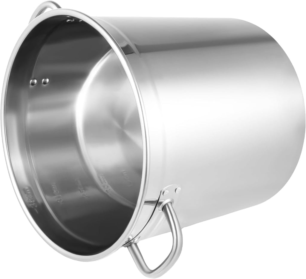 30 Quart 201 Stainless Steel Stockpot with Lid W2363