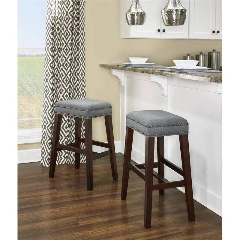 Gray and Walnut Bar Stool R731178