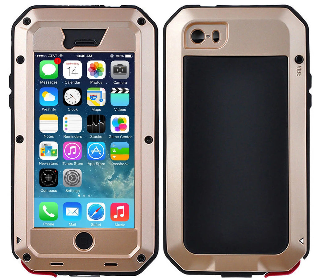 Gold Aluminum Heavy Duty iPhone SE 2016 (Gen1) Case Z7973