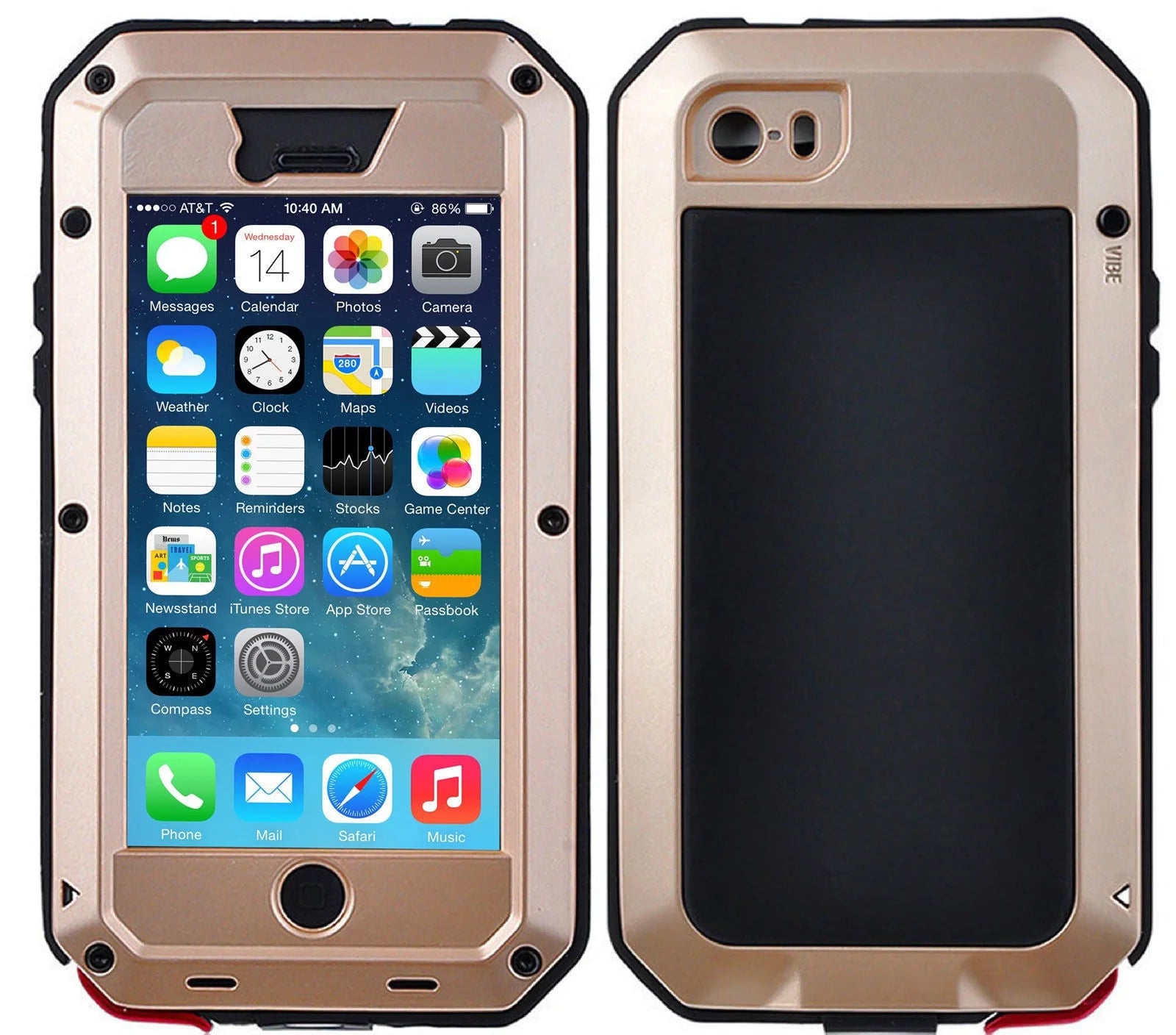 Gold Aluminum Heavy Duty iPhone SE 2016 (Gen1) Case Z7973