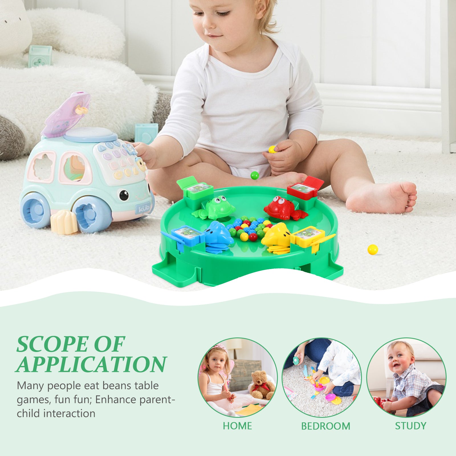 Educational Frogs Swallowing Beads Board Game Toy D17580