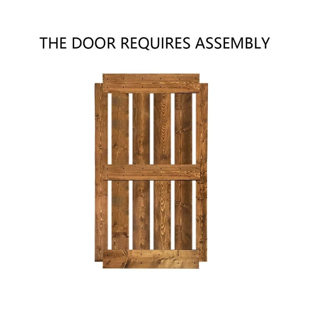 Stained Wooden Sliding Barn Door with Hardware Kit (Ocean Blue - 36 x 84) G30839