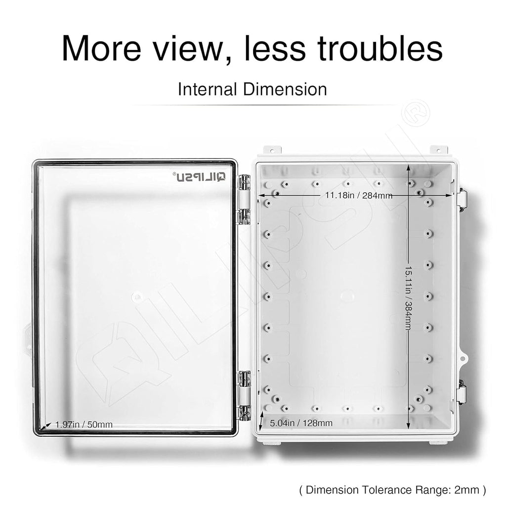 Clear Hinged Cover Junction Box with Mounting Plate, IP67 Waterproof ABS Plastic Grey R378742