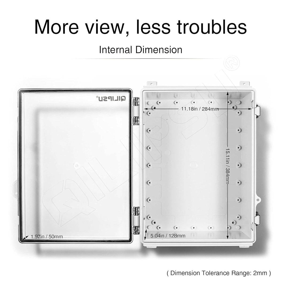 Clear Hinged Cover Junction Box with Mounting Plate, IP67 Waterproof ABS Plastic Grey R378742