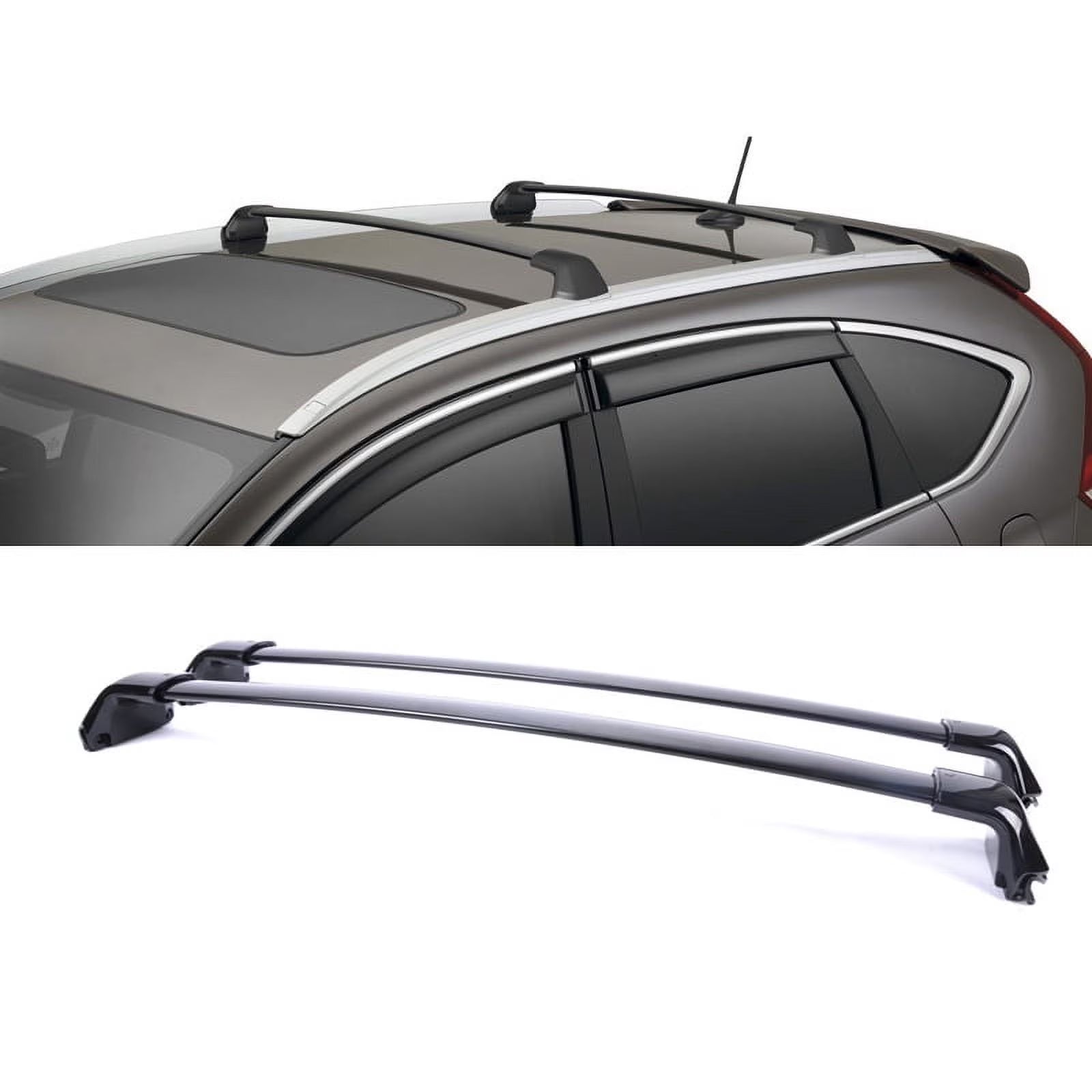 Black Aluminum Roof Rack Cross Bars For 12-16 Honda CR-V B930767