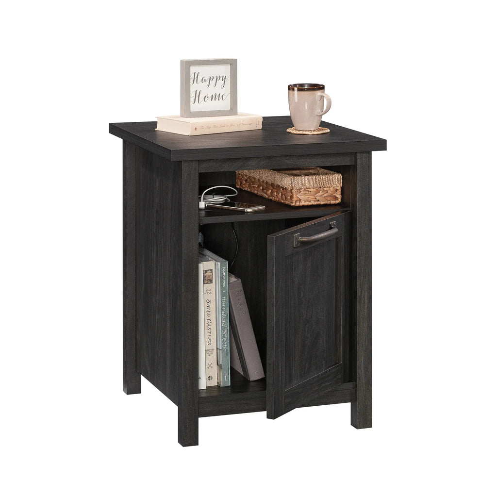 Black Finish USB Side Table O9907