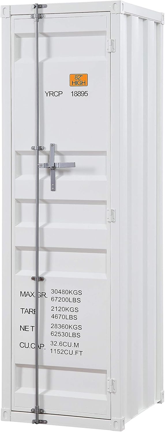 White Single Door Cargo Wardrobe Q215298
