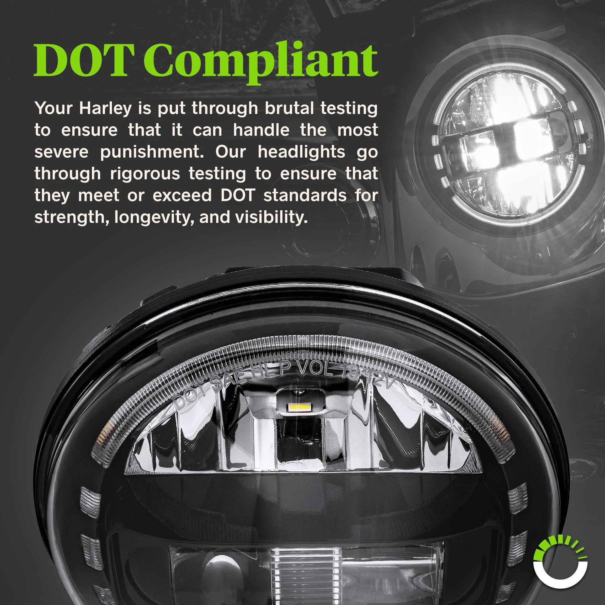 Black 7" HALO DRL LED Headlight O41929