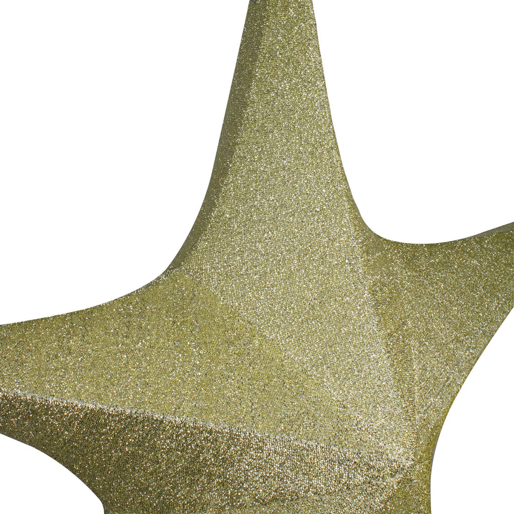 Gold Tinsel Foldable Christmas Star Outdoor Decoration W94007