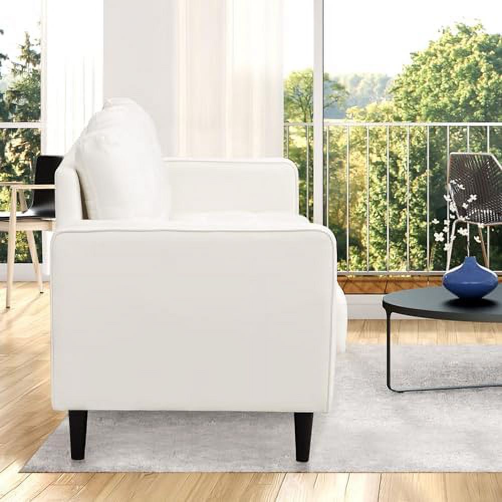 Grey 3 Seater Couch with Tufted Seat and Back Cushion A49118