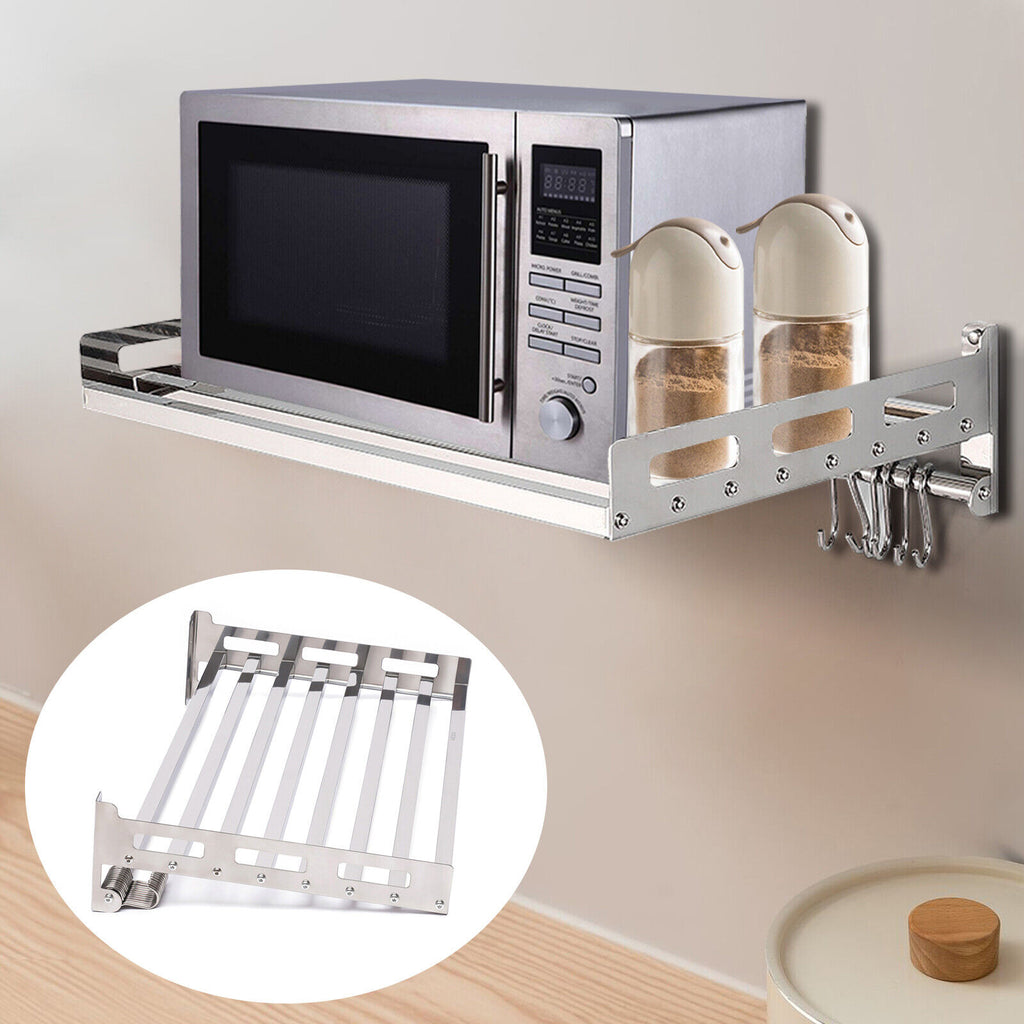 Black Wall Mounted Microwave Oven Shelf Storage Bracket P17550