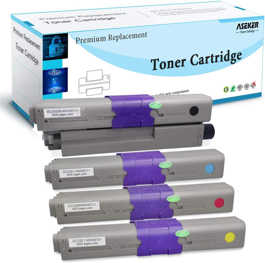 4 Pack High Yield Toner Cartridge for Oki Printers (BK/C/M/Y) L4957