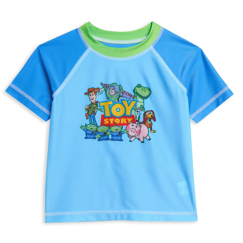 Toddler Boys Rash Guard and Swim Trunks Outfit Set Light Blue 4T G641193