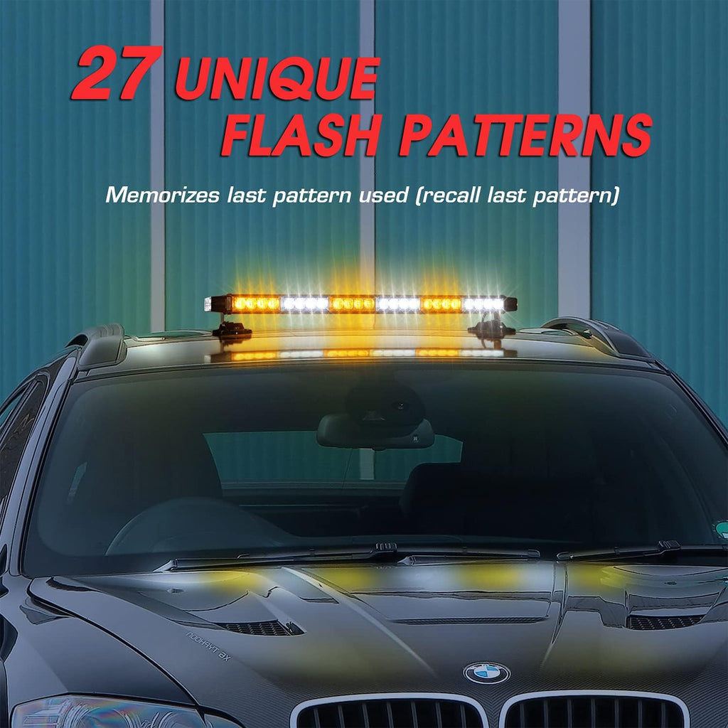 LED Strobe Light Bar 28.5'' 54 LED Emergency Warning Lightbar with Strong Magnetic and 16ft Cable E189