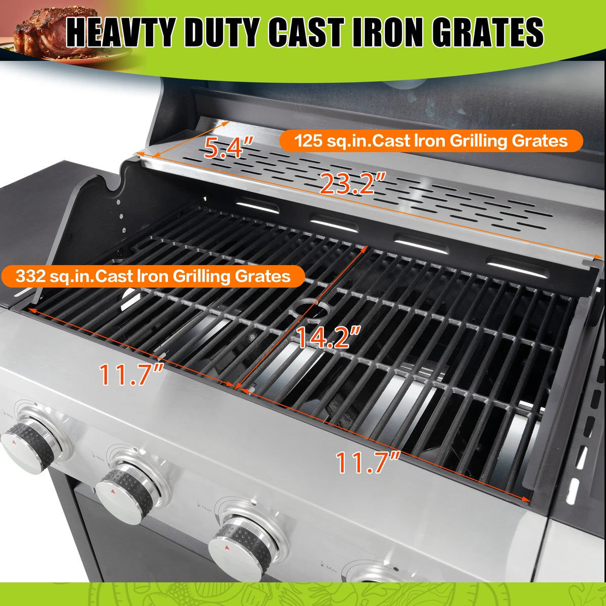 Liquid Propane Gas Grill BBQ Gas Oven with Side Burner W478076