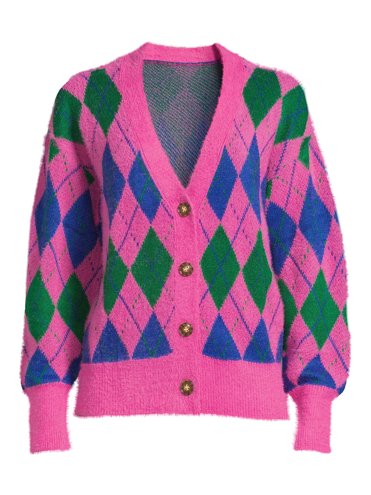 Women's V-Neck Cardigan Sweater with Long Sleeves N97650