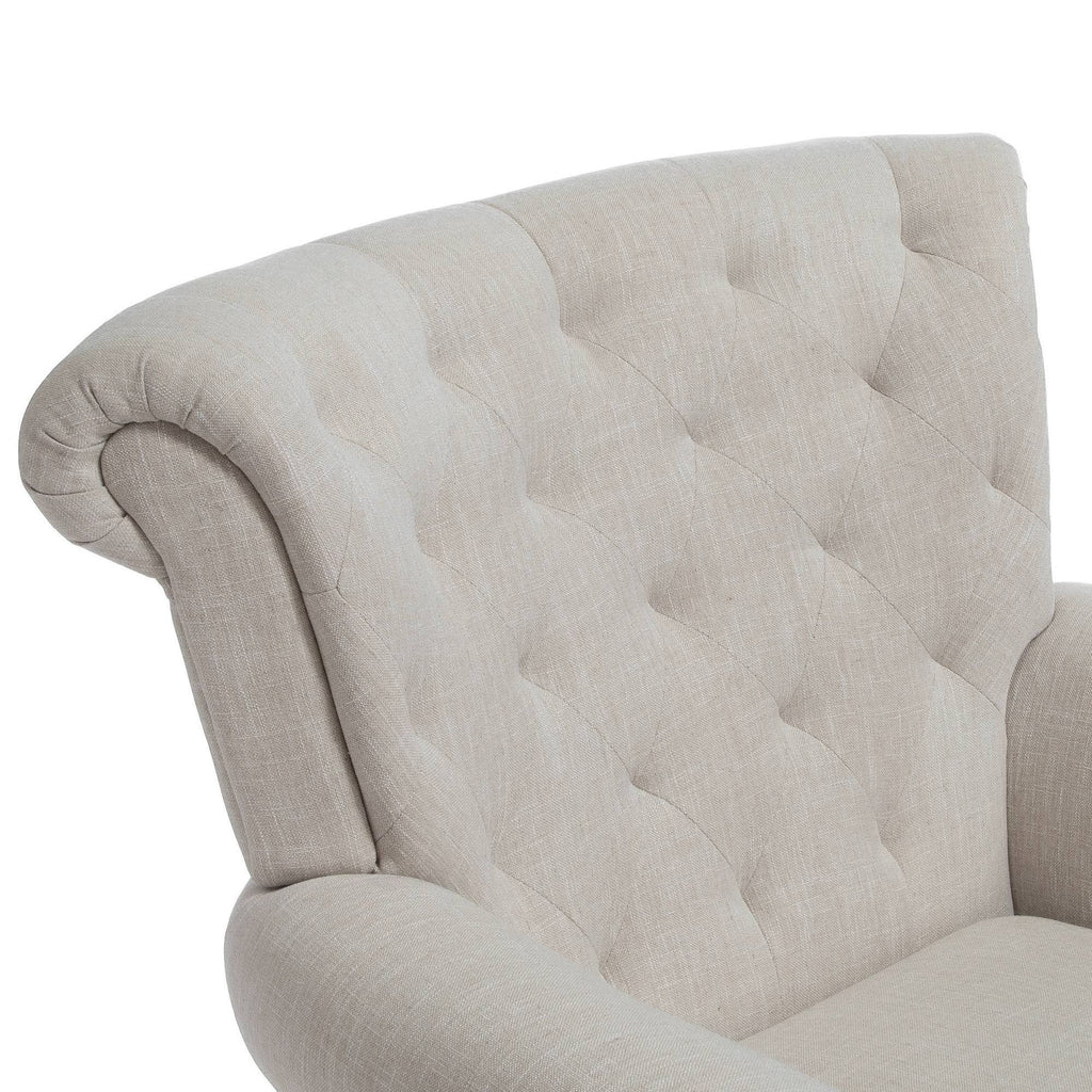 Light Beige Tufted Fabric Club Chair M257997