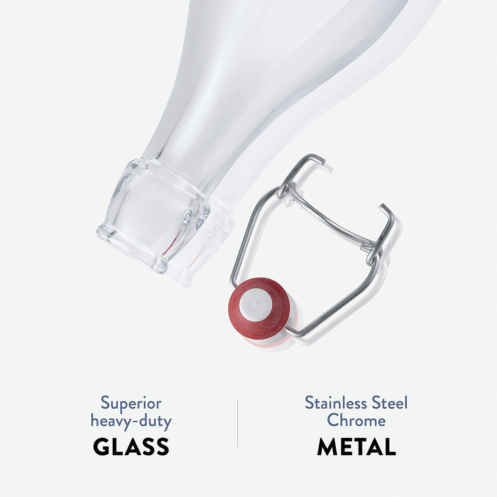 Clear Glass Swing Top Bottles 6 Pack 1 Liter I508
