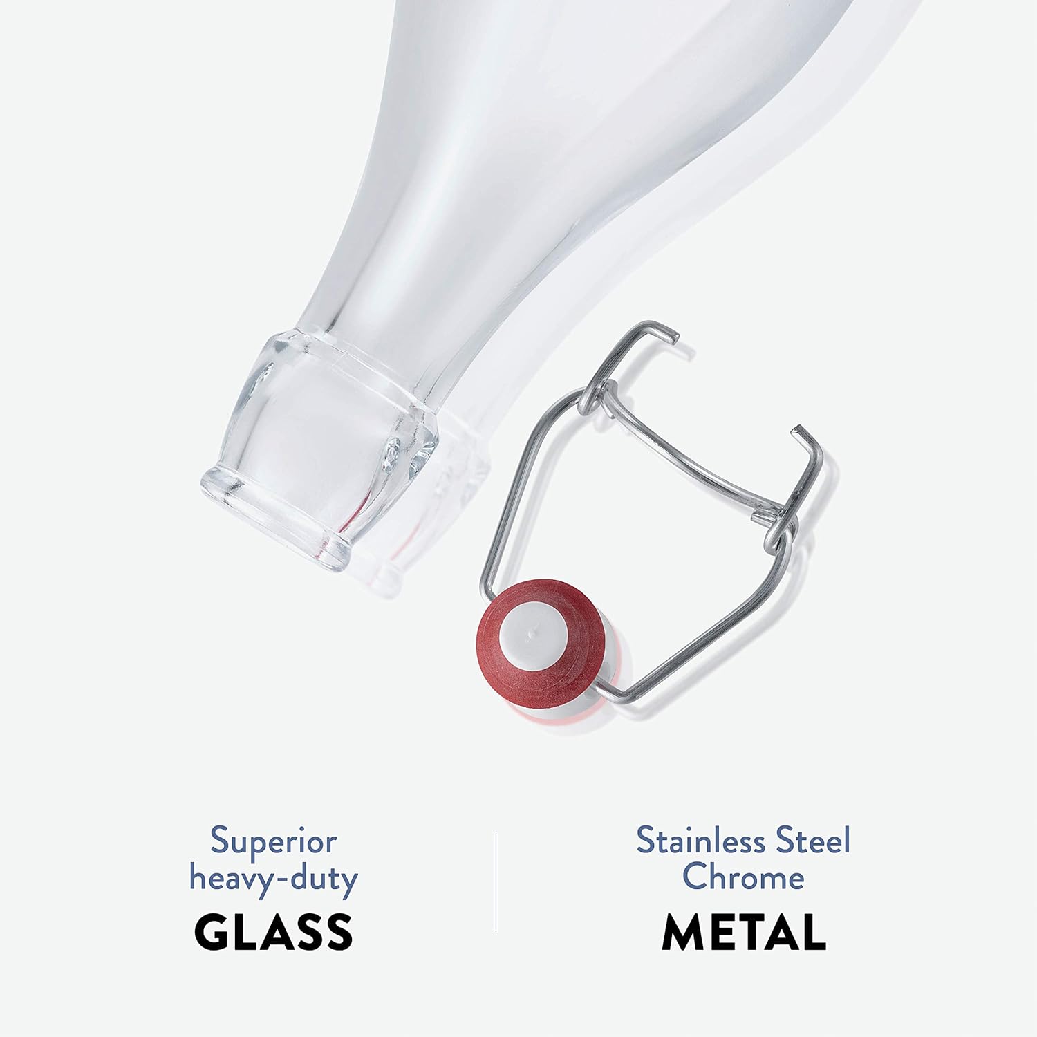 Clear Glass Swing Top Bottles 6 Pack 1 Liter I508