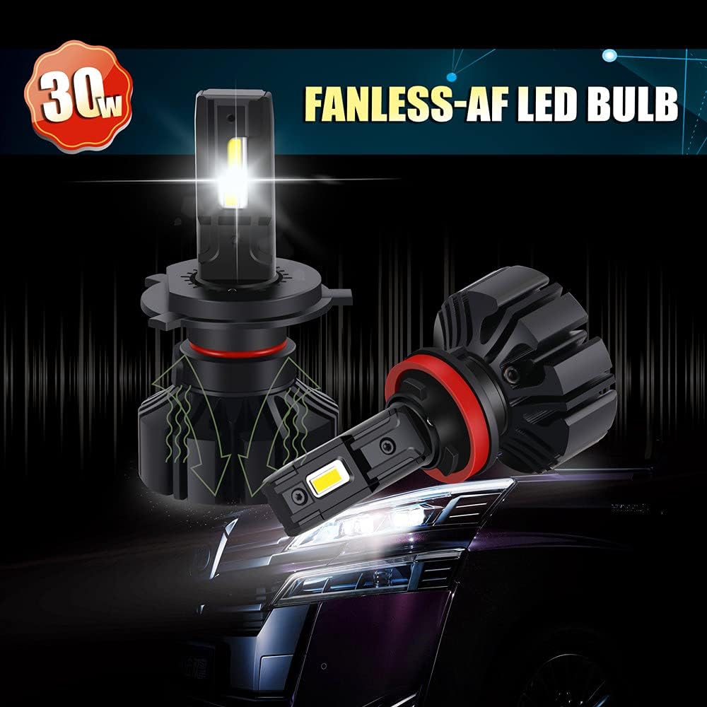 6000K Xenon White LED Headlights Bulbs Pack of 2 L92933