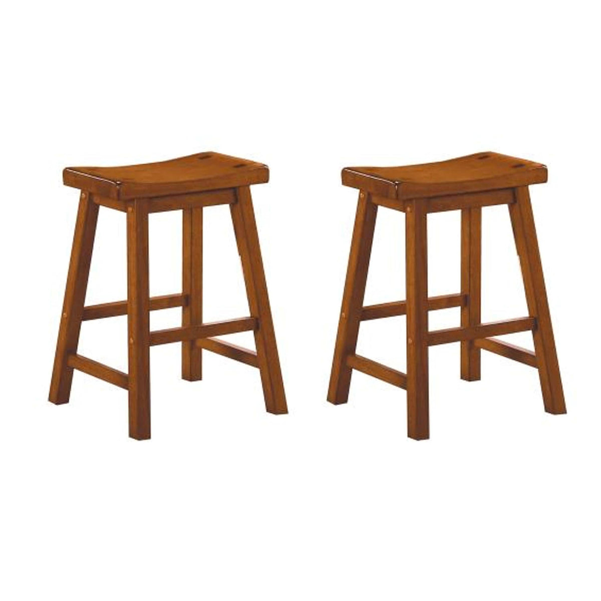 Oak Brown 24x22 Counter Height Stool Set of 2 V674910