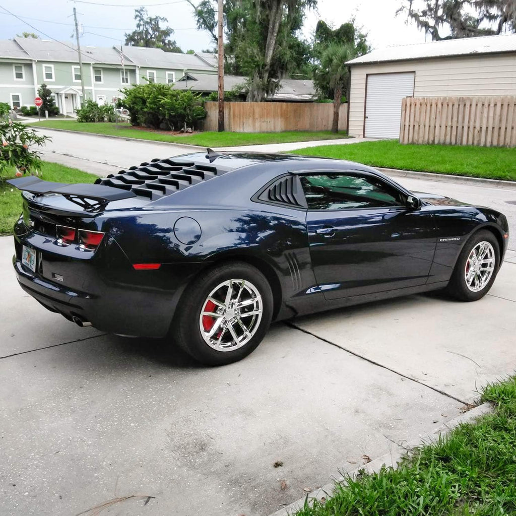 Matte Black Rear Side Window Louvers Sun Shade Cover for Camaro 2010 2011 2012 2013 2014 2015 M7867