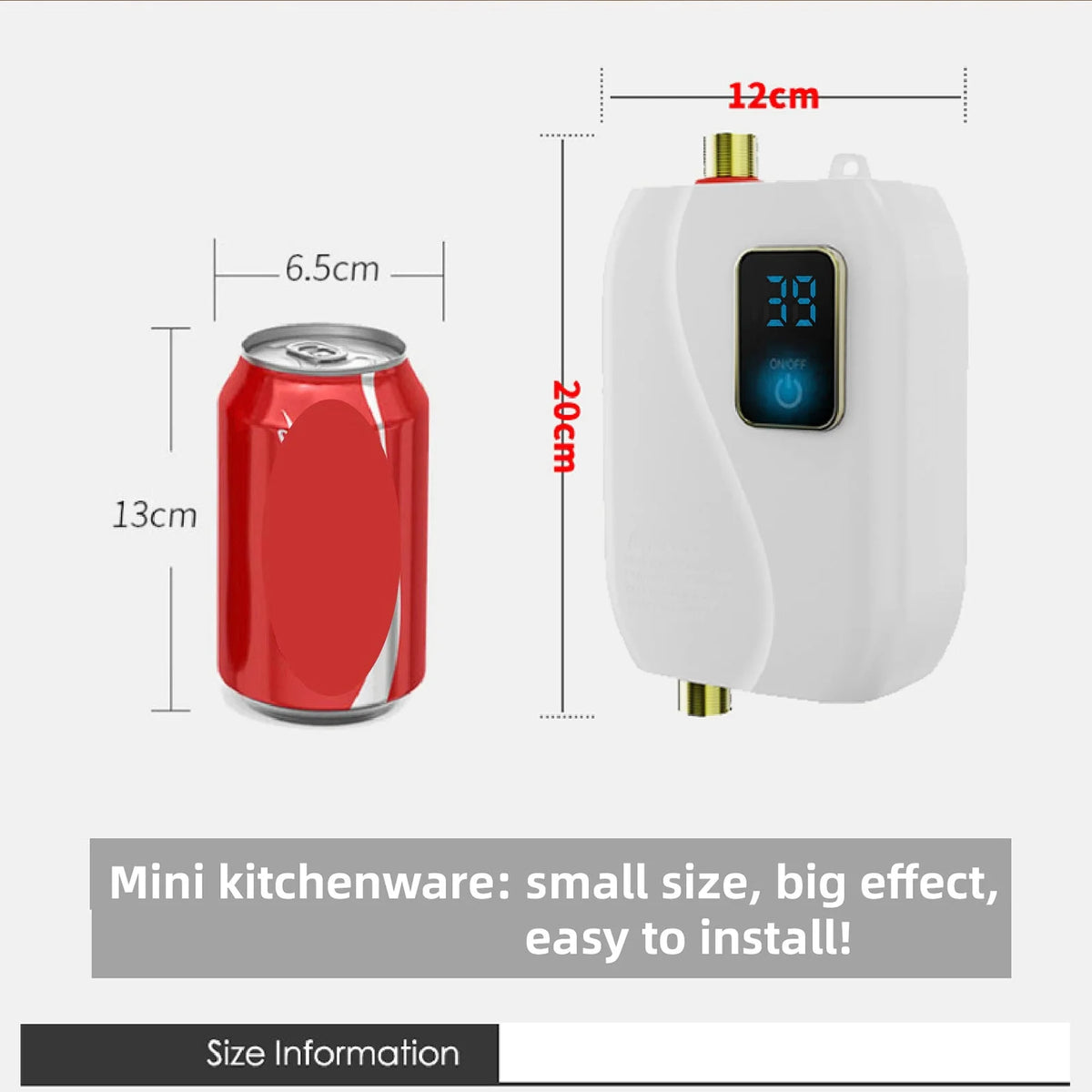 Instant Water Heater 3000W Electric Tankless with LCD Display B778