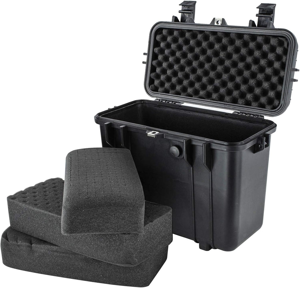 Pack of 2 Water and Shock Resistant Protective Gear Case with Foam (Black) Q268