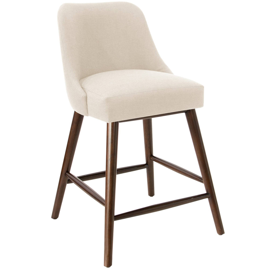 Modern Counter Height Barstool Talc Linen D647