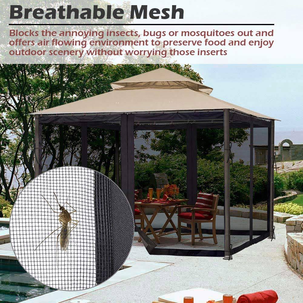 22x7ft Universal Replacement Mosquito Mesh Netting Zip Walls B7160