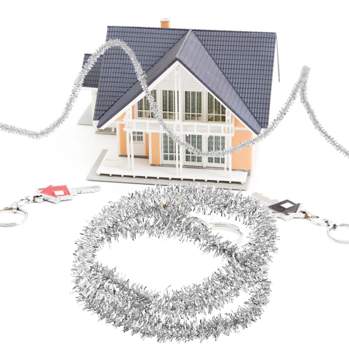 Miniature Metallic Foil Garland Decoration 45cm Q236155