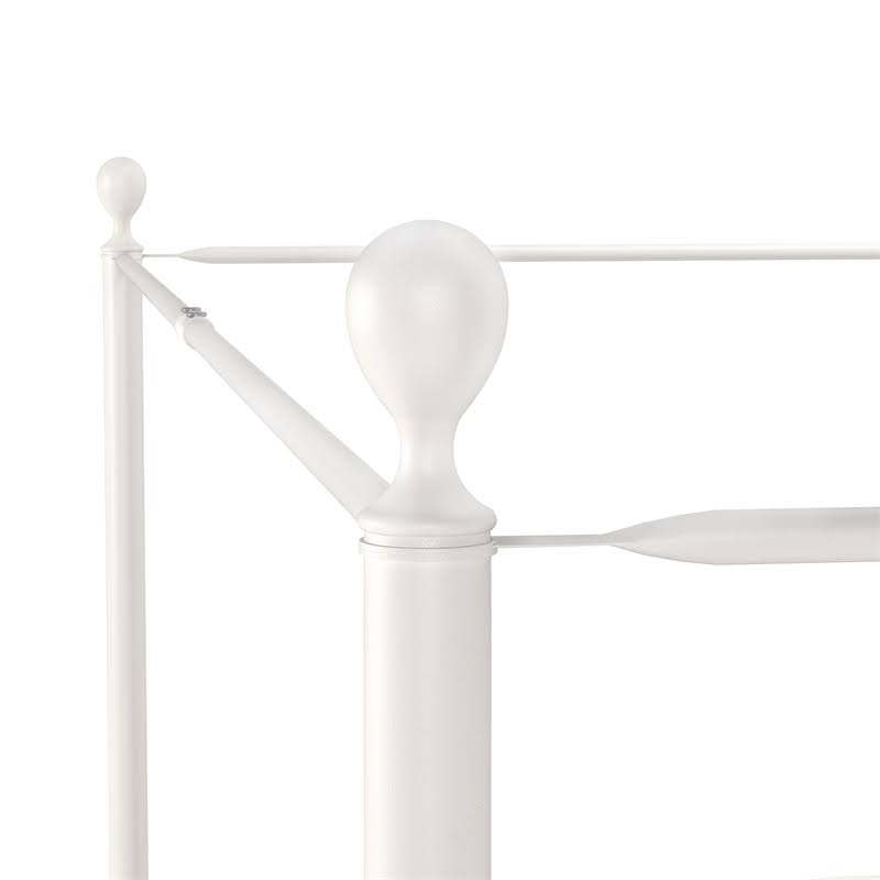 Brushed White Queen Metal Canopy Bed Q157878