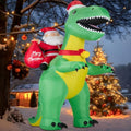8FT Christmas Inflatables Santa Claus with Christmas Tree, Built-in LED Lights A300559