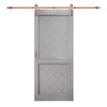 Barn Door with Bent Strap Hardware Matte Gray / Copper P218382