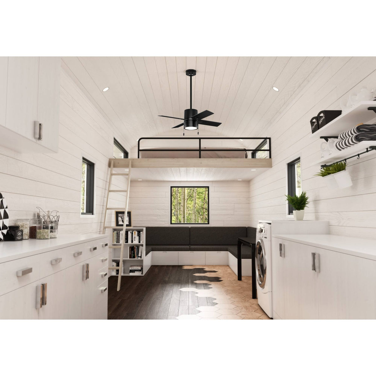 42x22 Indoor LED Ceiling Fan Matte Black P761674
