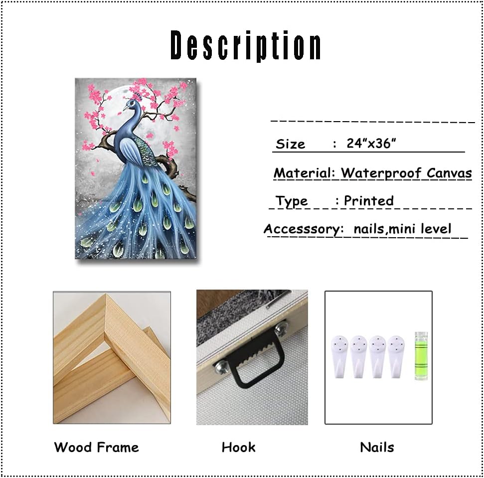 Pink Cherry Blossom Canvas Wall Art 24x36 G641