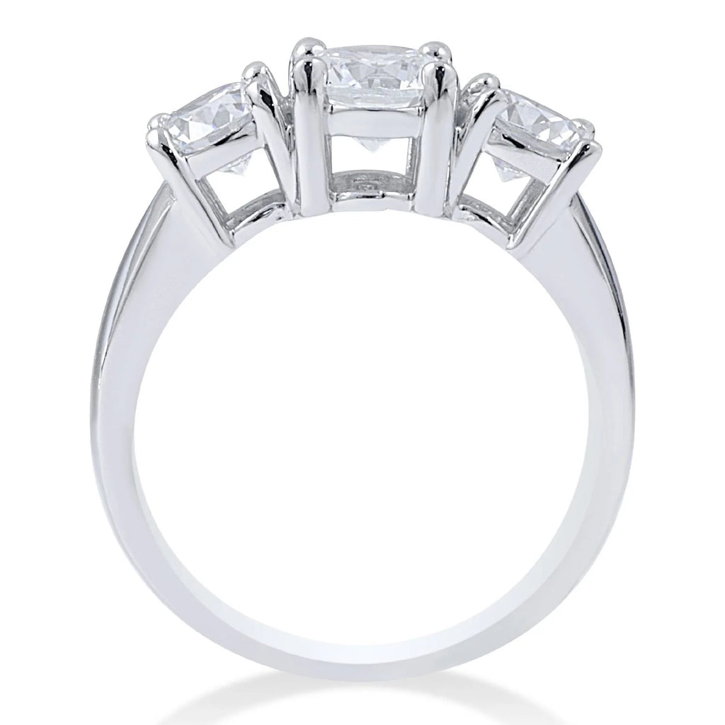 3/4CT Diamond 3 Stone Engagement Ring 14K White Gold N365859