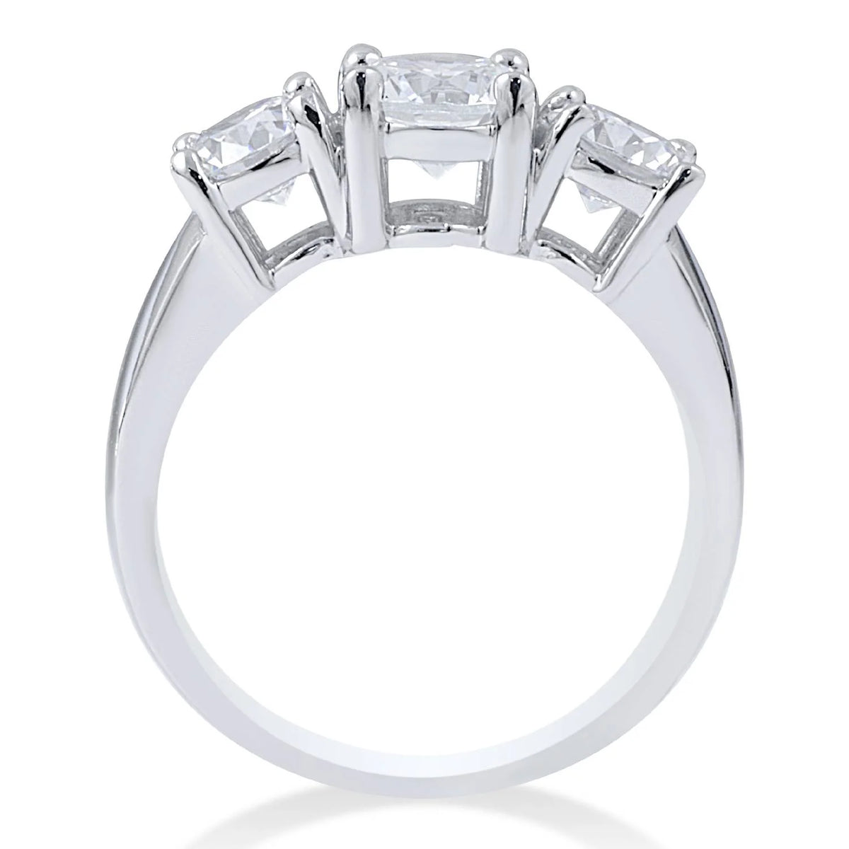 3/4CT Diamond 3 Stone Engagement Ring 14K White Gold N365859
