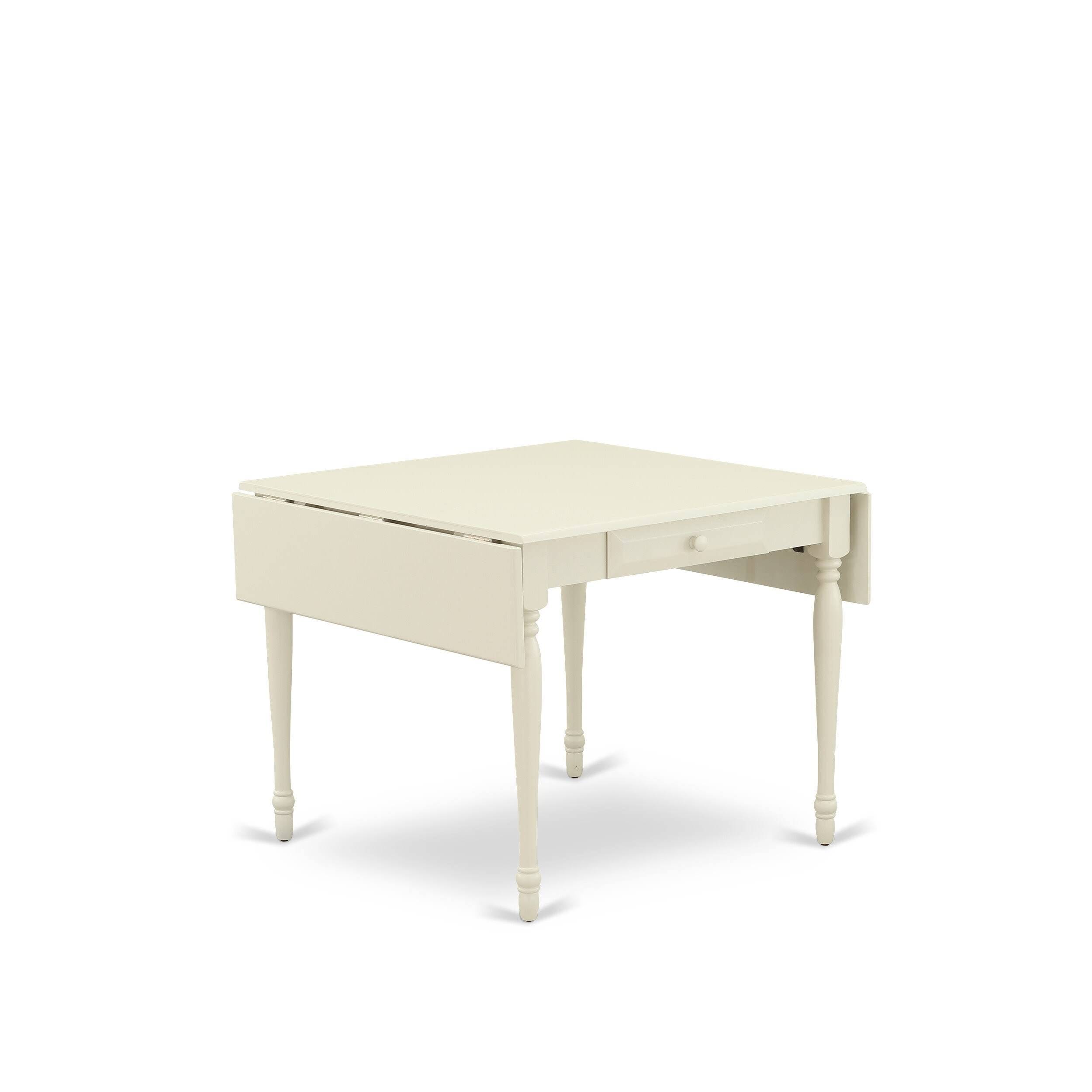 5-Piece Wood Dining Set with Linen White S62444