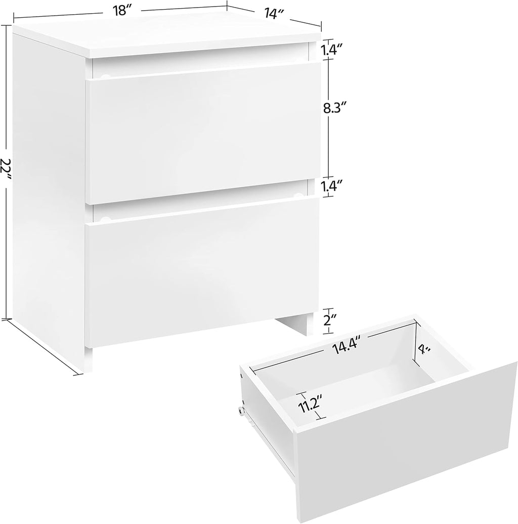 White 2-Drawer End Table A48985
