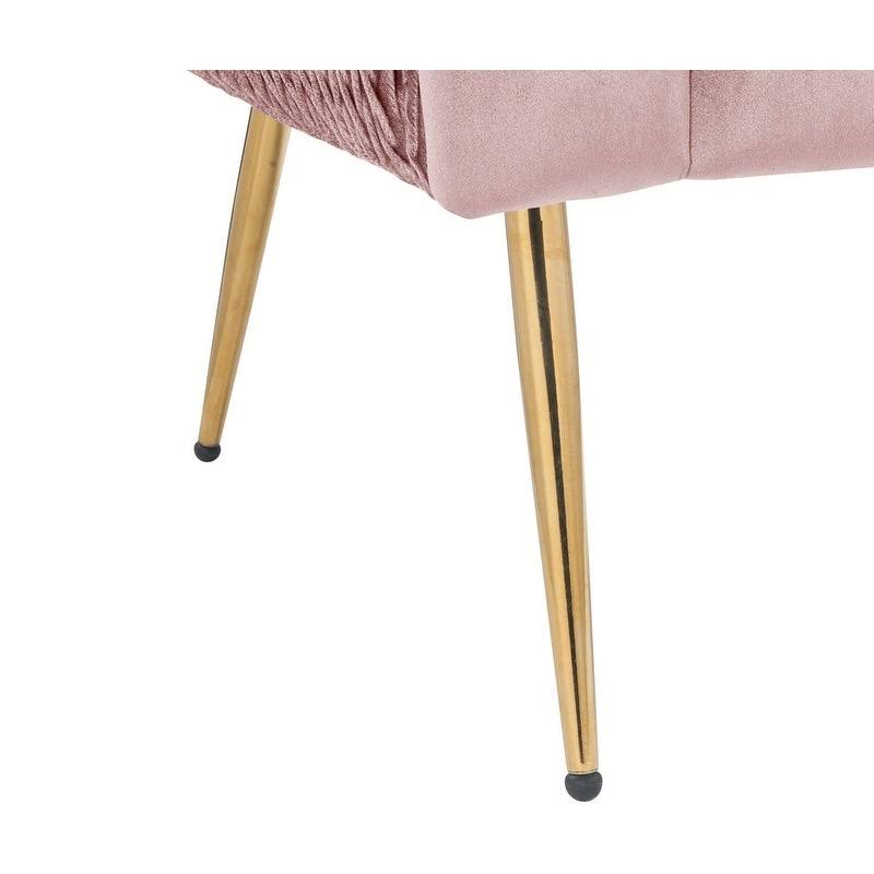 Blush Pink Velvet Barrel Accent Chair with Metal Legs G41992