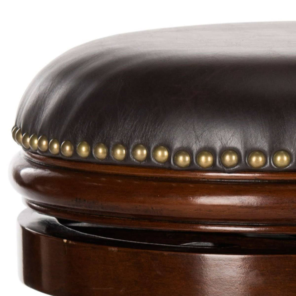 Walnut Brown Swivel Bar Stool Q947455