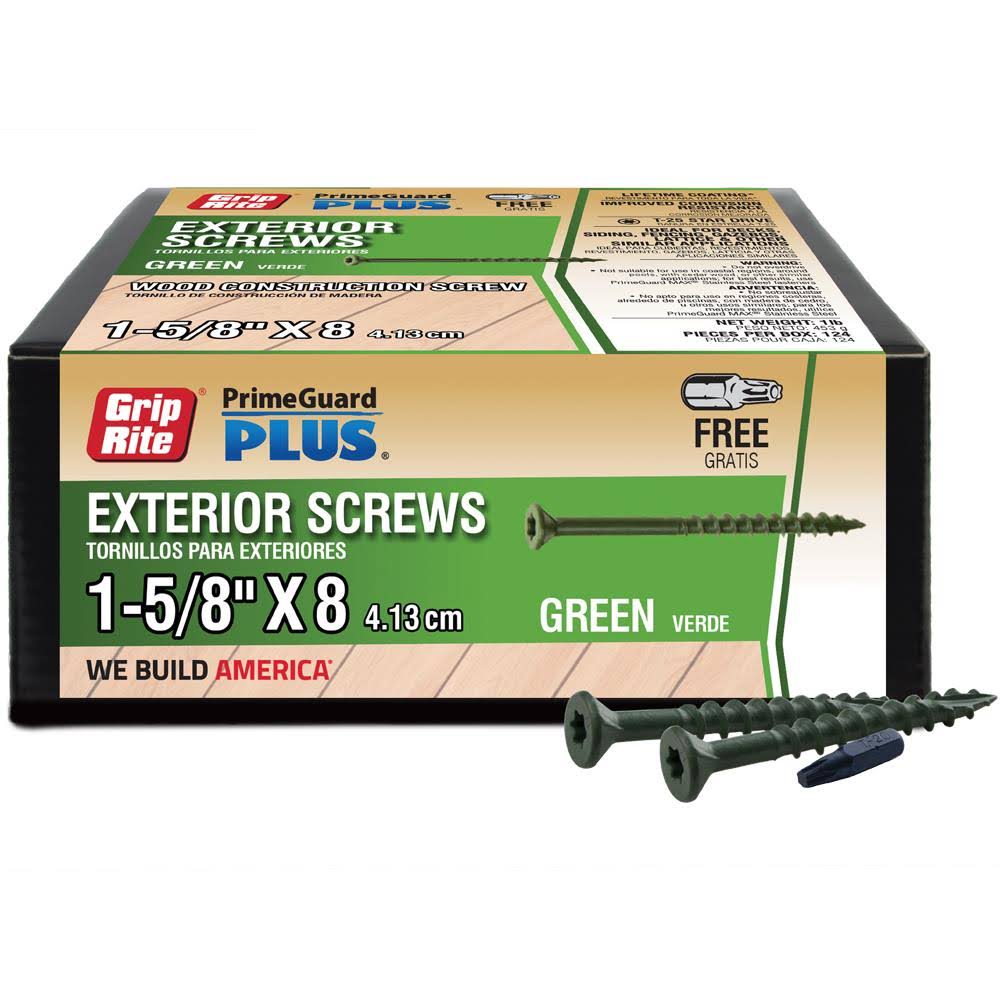 1.625 in. No.8 Star Bugle Head Exterior Deck Screws Green Case of 12 T7423