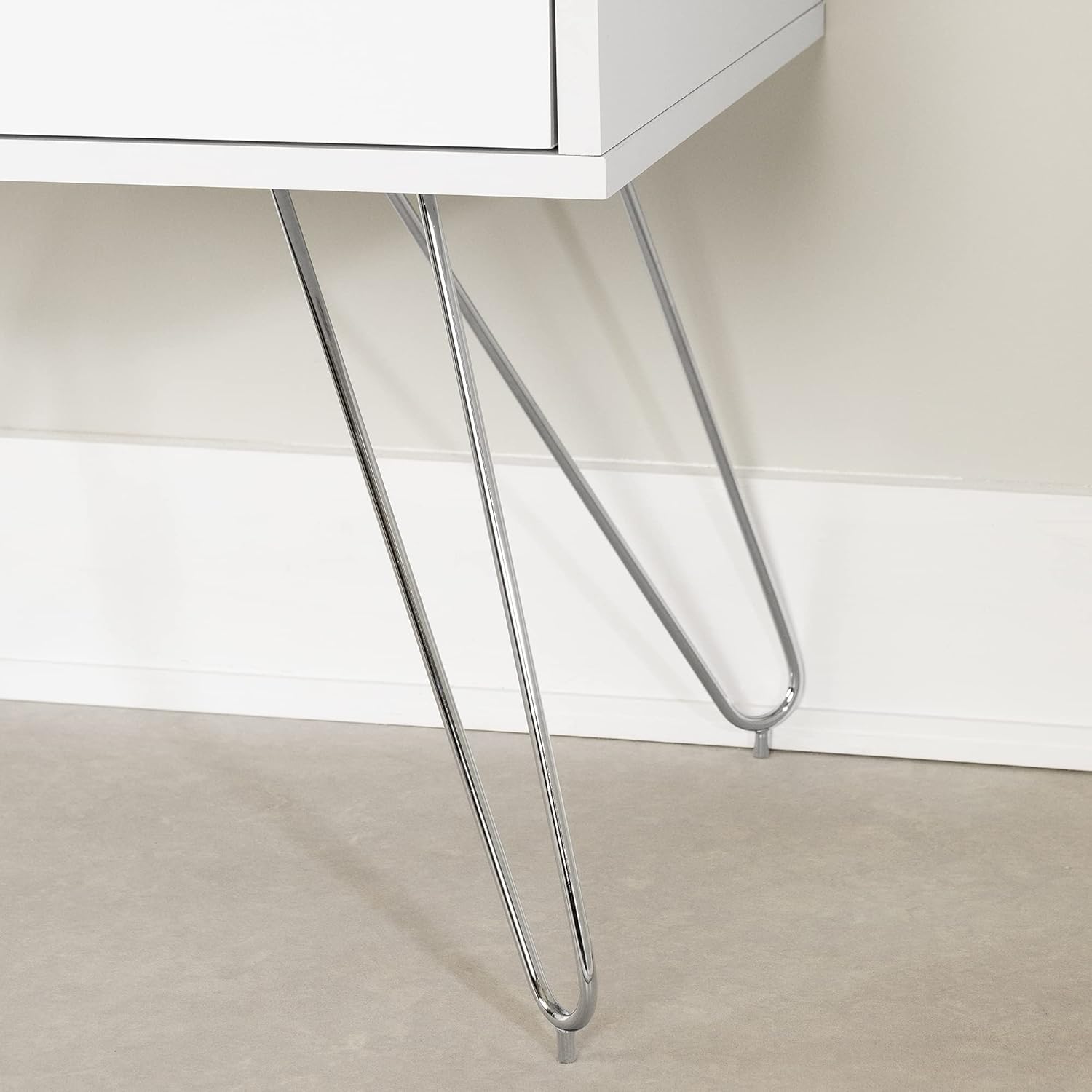 Pure White Scandinavian Nightstand V2683