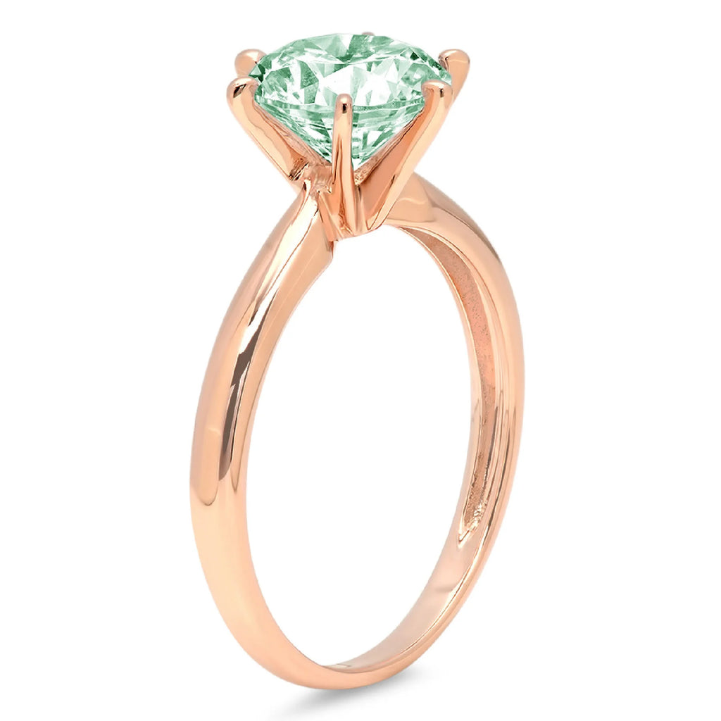 18k Pink Rose Gold Solitaire Ring I953