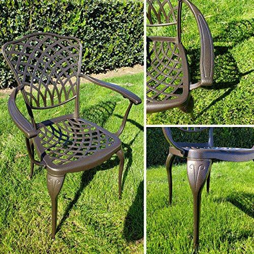 5-Piece Cast Aluminum Patio Dining Set with 4 Chairs F996362